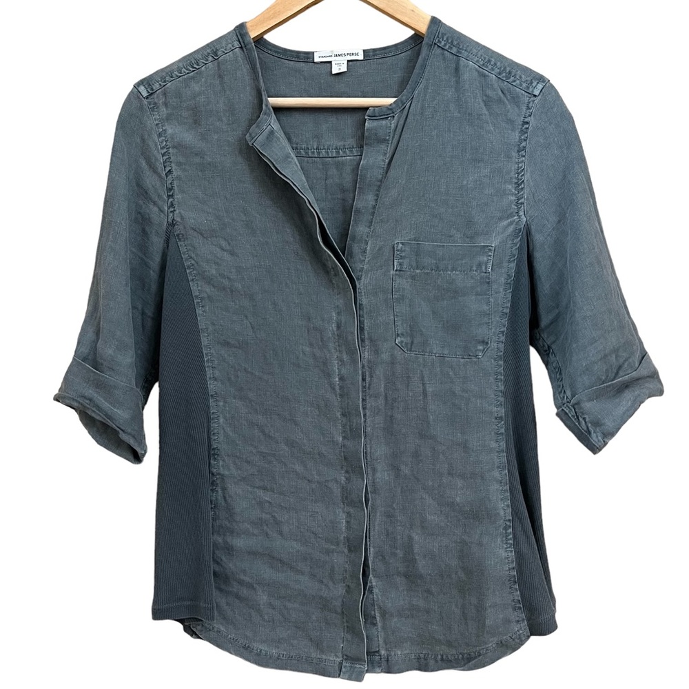 James Perse linen button down top